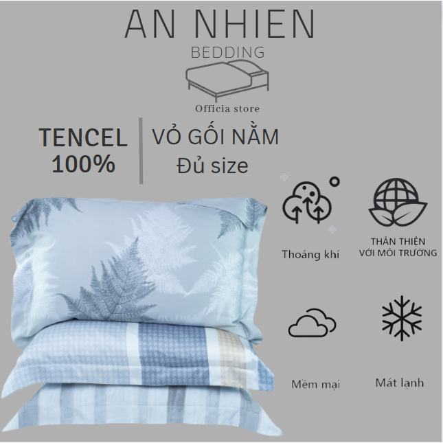 Vỏ gối nằm lụa tencel AN NHIÊN cao cấp kích thước 50x70cm đủ size