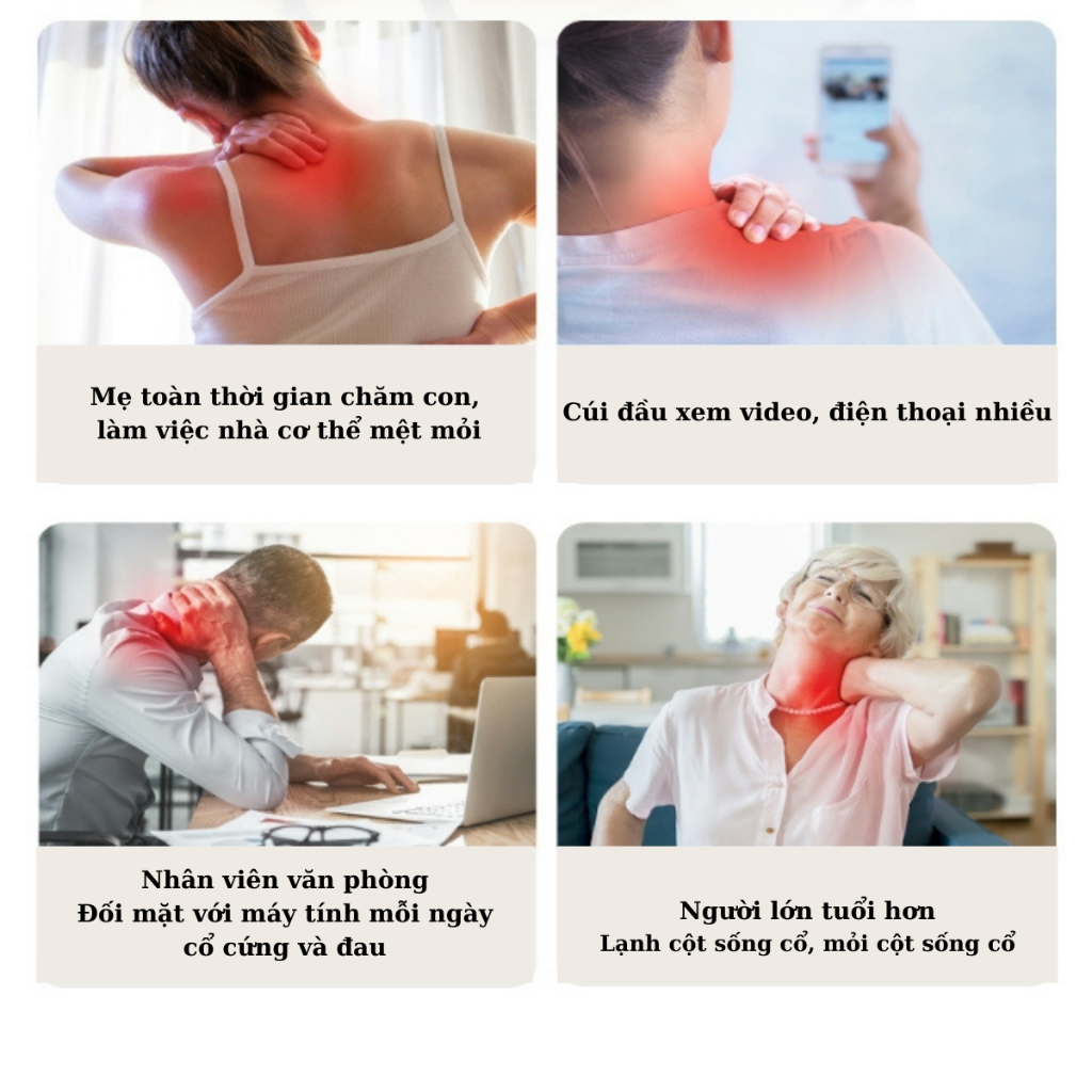 Máy Massage Cổ Vai Gáy Cao Cấp 8D, Nén Nóng Hồng Ngoại Với Tám Điểm Mát Xa Chuyên Sâu, Giảm Đau Mỏi - MAHEE STORE