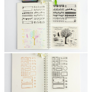 Dấu trong suốt clear stamp trang trí planner