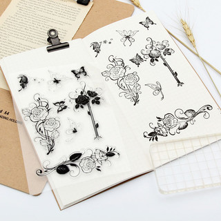 Dấu trong suốt clear stamp trang trí planner