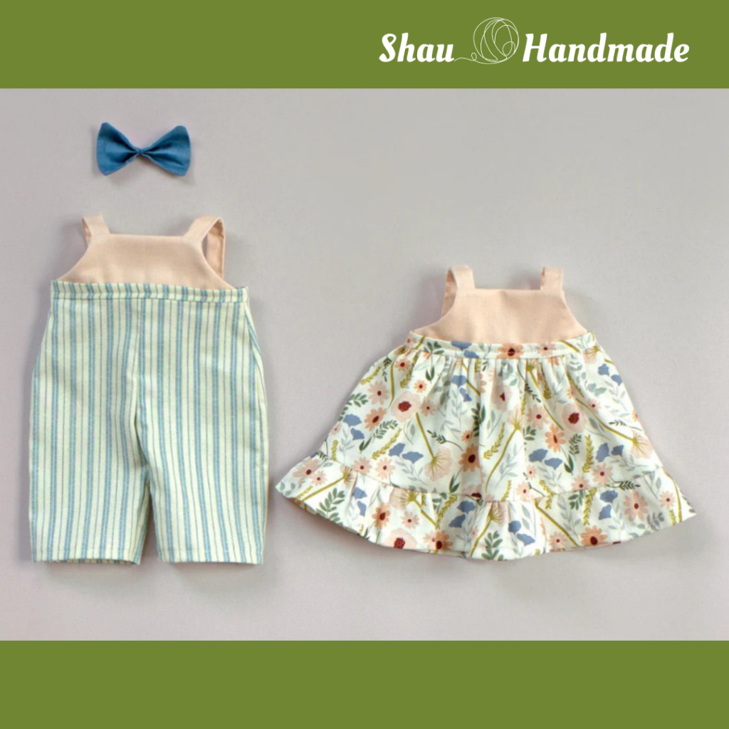 DIY Rập giấy may gấu bông kèm váy áo quần handmade thủ công Fox