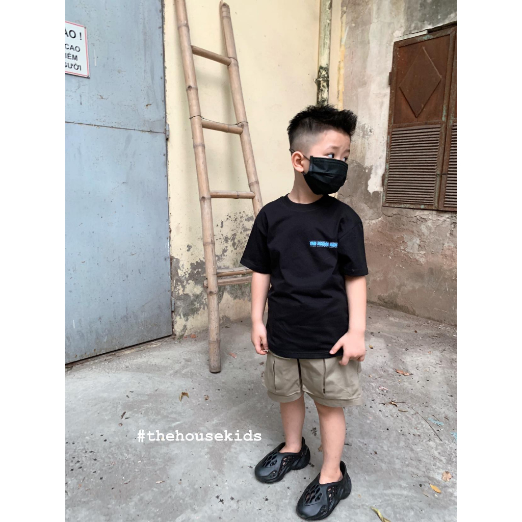 Quần sooc bé trai - Quần short trẻ em túi kẻ kaki nâu be - THE HOUSE KIDS