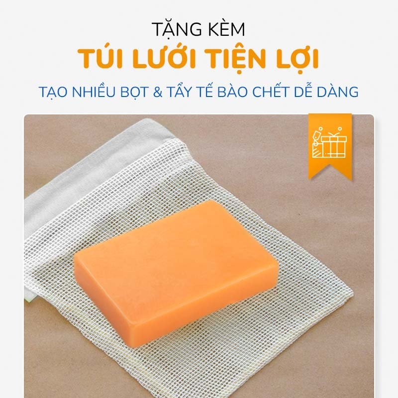 Xà Phòng Giảm Mụn Lưng Thiên Nhiên, Giảm Thâm Mông Tặng Kèm Túi Lưới NEOSKIN 75gr