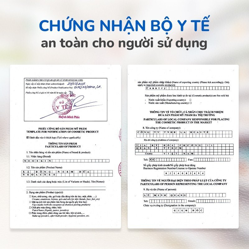 Xà Phòng Mụn Lưng, Giảm Thâm Mông Dầu Neem & Dầu Dừa Làm Dịu Lỗ Chân Lông 100% Thiên Nhiên NEOSKIN 75gr
