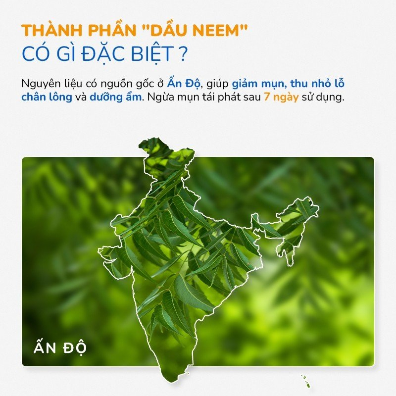 Xà Phòng Mụn Lưng, Giảm Thâm Mông Dầu Neem & Dầu Dừa Làm Dịu Lỗ Chân Lông 100% Thiên Nhiên NEOSKIN 75gr