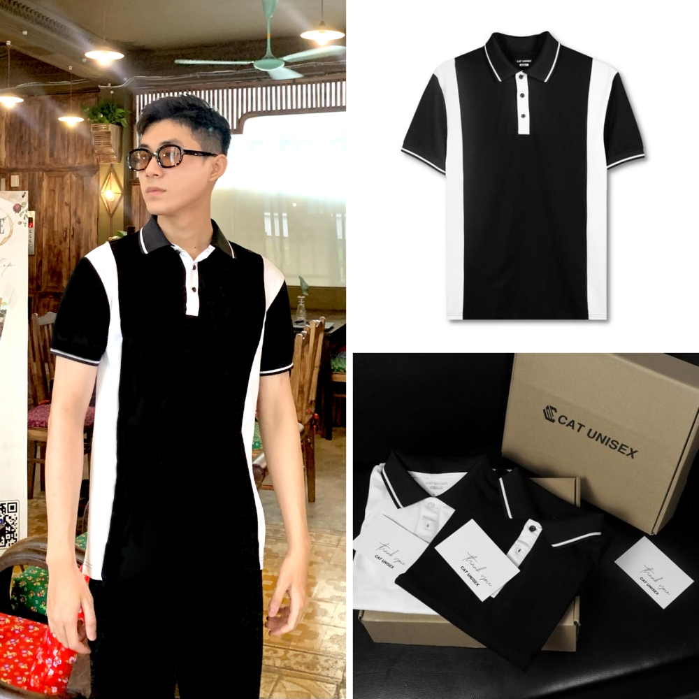 Áo Polo nam, Polo phối màu, vải cá sấu Cotton USA, chống nhăn, thoáng mát, cao cấp PL1