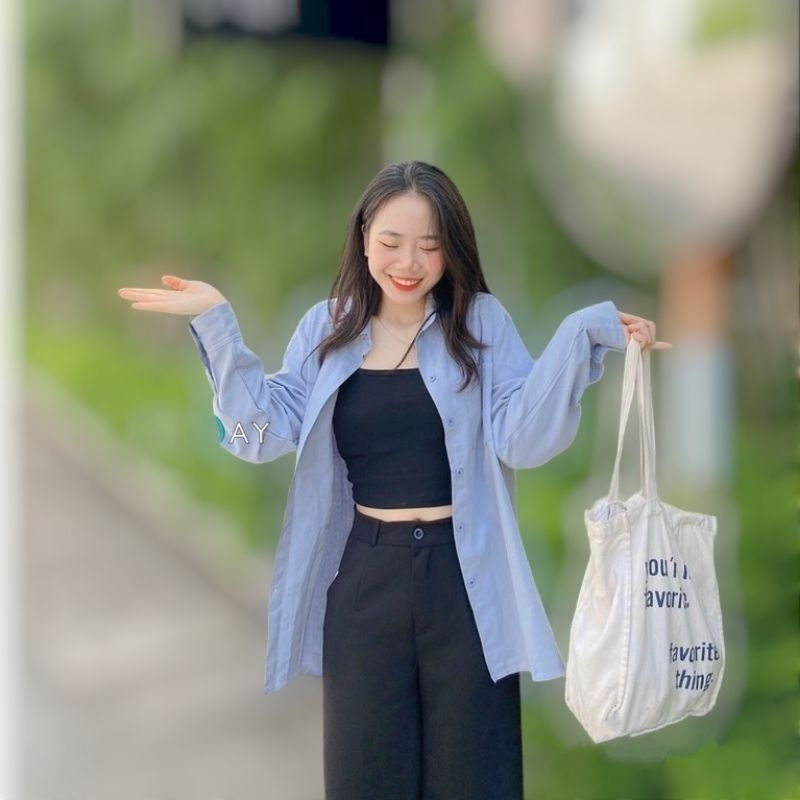 Quần culottes cạp cao dáng xuông ống rộng chất tuyết mưa không xù Nineteen Shop