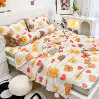 Combo 5 món chiếu điều hòa cao su non 5d có kèm chăn thun lạnh và vỏ gối ôm