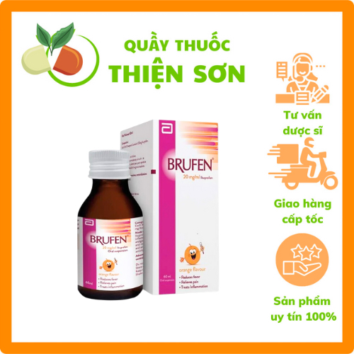 Siro Brufen 100mg/5ml Ibuprofen hương cam giúp giảm đau, hạ sốt ( 60ml )