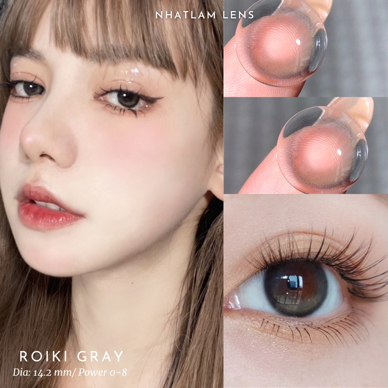 lens mắt xám ghi đá 1 Ngày - chất liệu Silicone cấp ẩm đeo êm ái suốt cả ngày dài | độ cận từ 0-8
