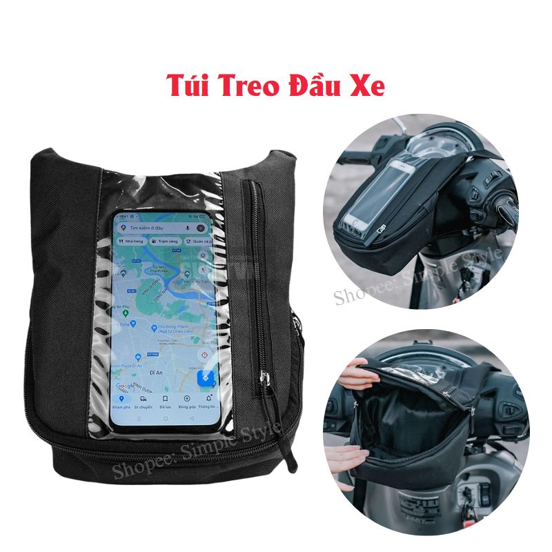 Túi Treo Đầu Xe Máy , Túi Treo Ghi Đông Xe Máy , Để Điện Thoại , Đồ Tiện Dụng