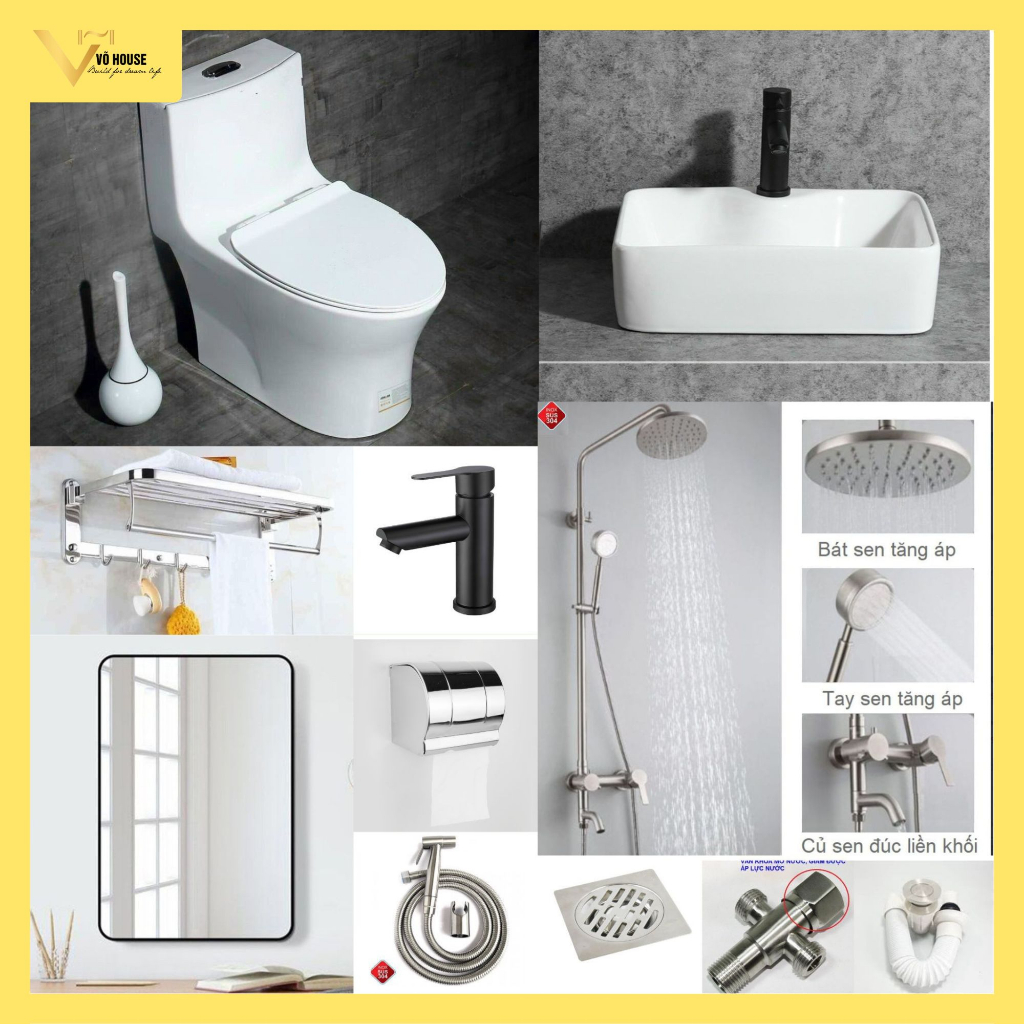 BỘ COMBO 12 MÓN THIẾT BỊ VỆ SINH ĐẦY ĐỦ LẮP ĐẶT NHÀ VỆ SINH - COMBO NHÀ VỆ SINH 12 MÓN