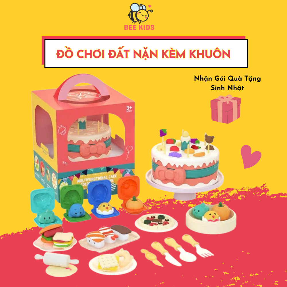 Độ chơi đất nặn bánh sinh nhật cho bé thoả sức sáng tạo, đất nặn khuôn đất nặn cho bé - Beekids