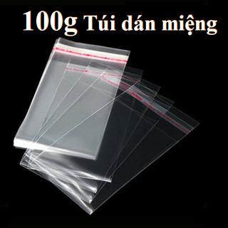 100g Túi Bóng Kiếng Dáng Miệng Túi Opp dán miệng đựng hàng.