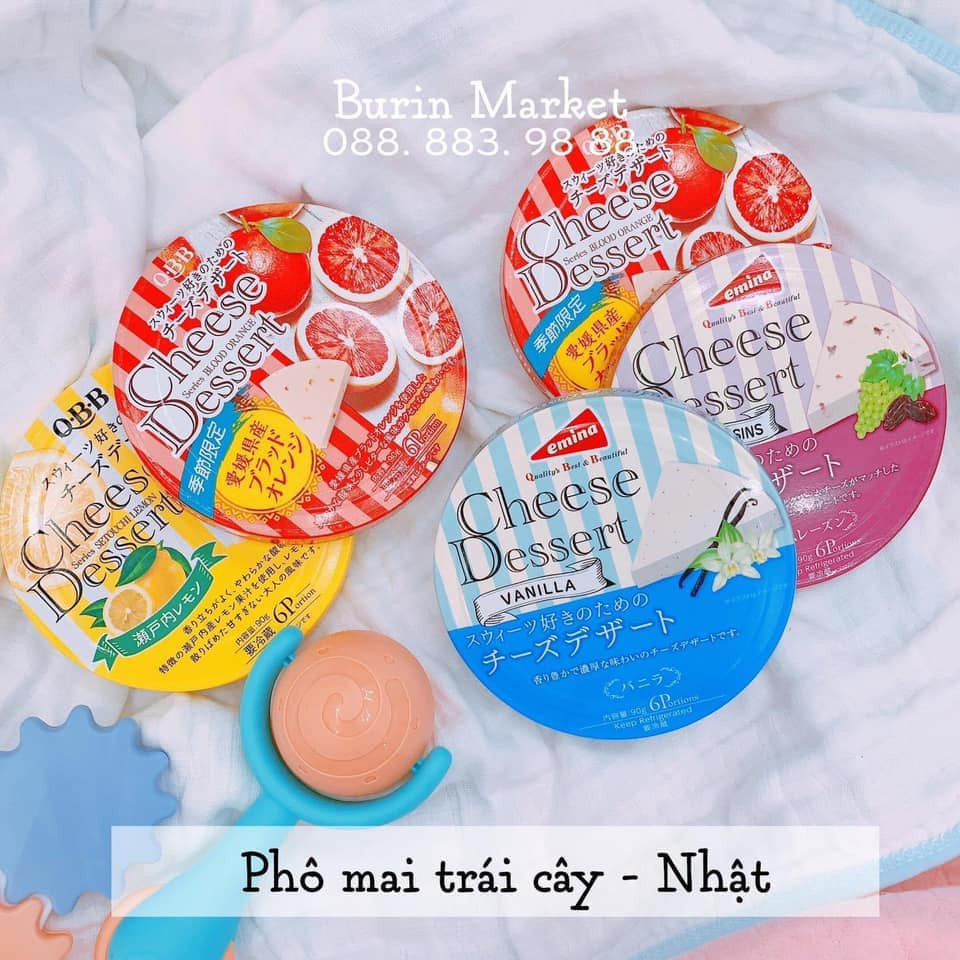 Phomai QBB Cheese Desert Nhật cho bé, phô mai cung cấp canxi vị trái cây tươi ngon cho bé - Burin Market