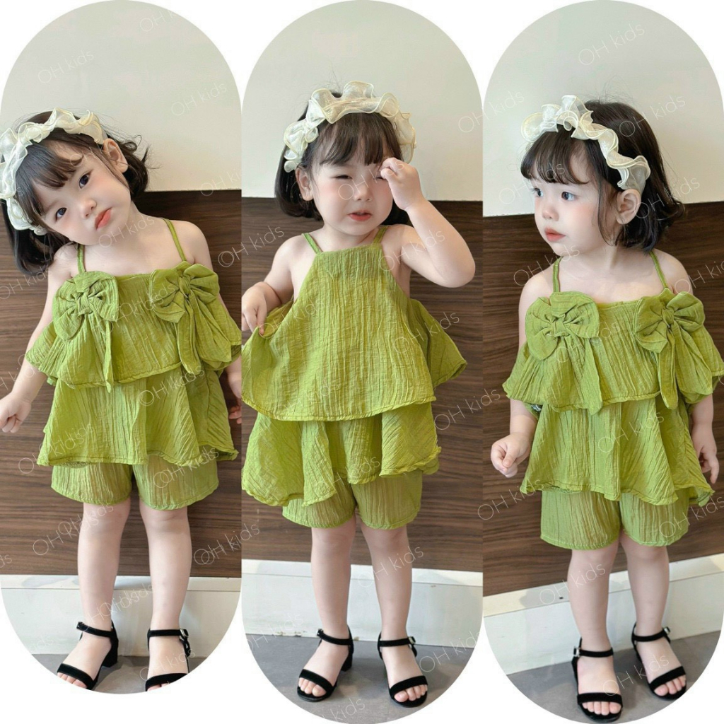 bộ tơ nơ hai dây mẫu mới nhất cho bé bộ dây mùa hè dáng suông chất siêu nhẹ mềm mịn mát sang xịn mịn cho bé yêu BABYKENS