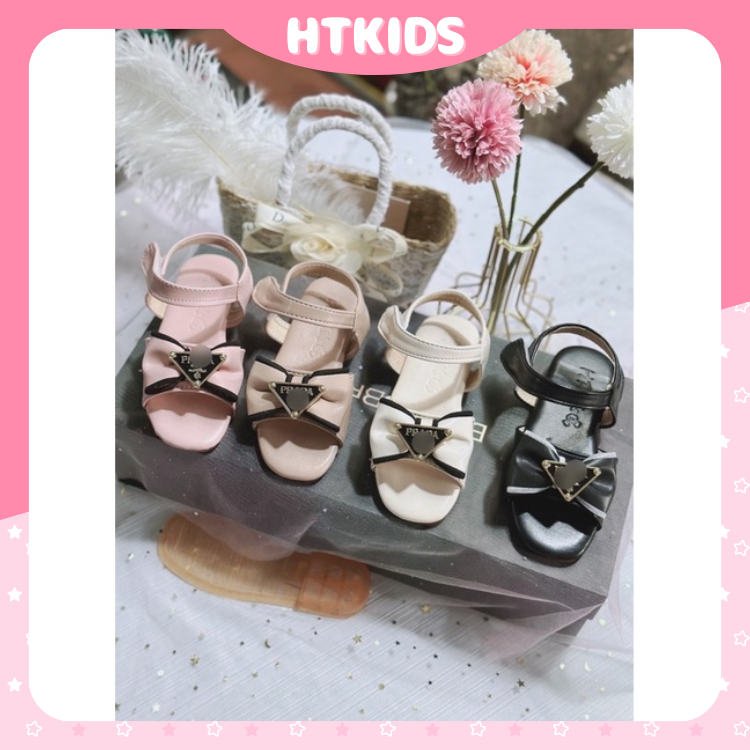 dép sandal nơ P.z.a.d.â cho bé gái da mềm đế trong đẹp