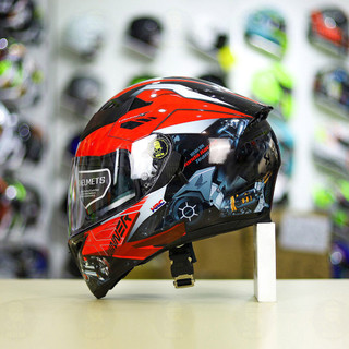 Mũ roc 05 k3sv 2 kính đen bóng + dán tem decal honda winner đỏ