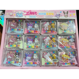Khay 24 hộp dán sticker nhựa trong kèm phụ kiện siêu đẹp hộp 12 tờ