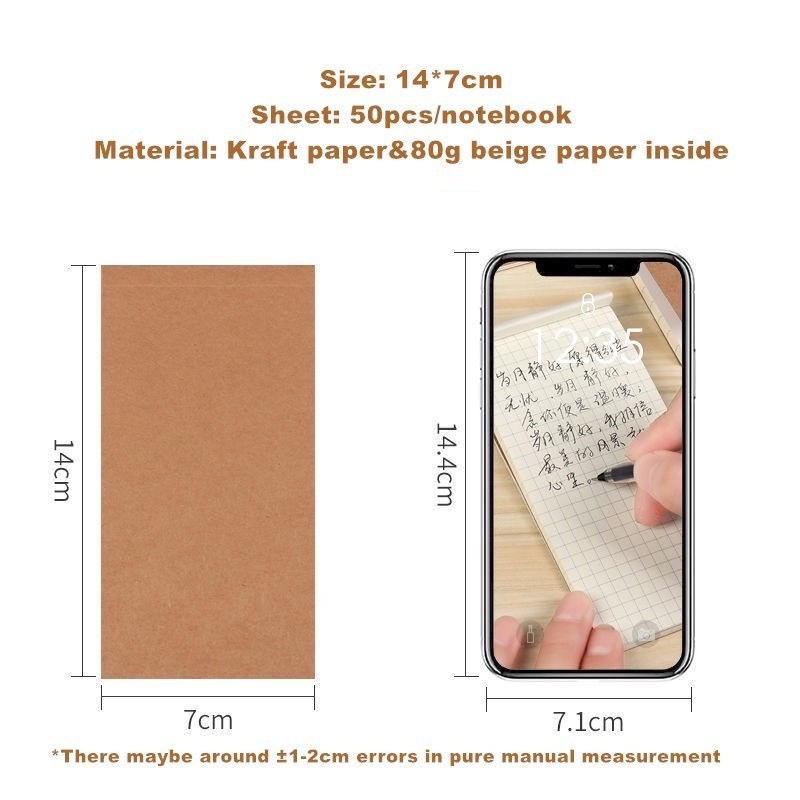 Sổ ghi chú bỏ túi chất liệu giấy kraft tiện dụng Check list công việc 50 trang