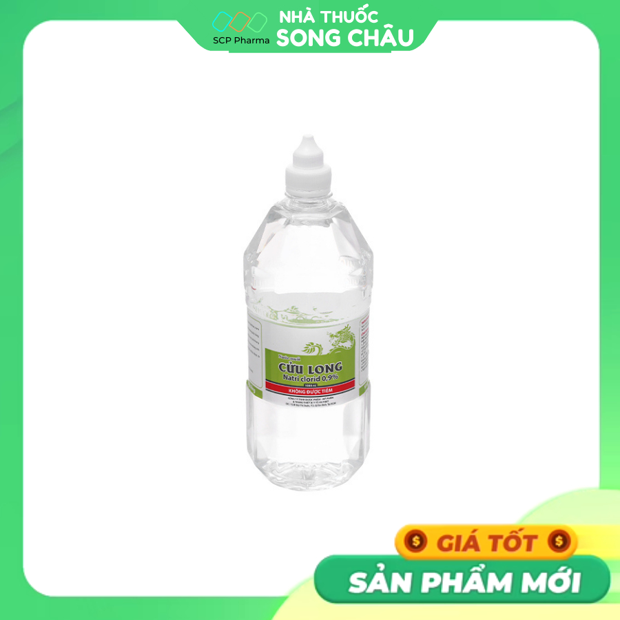Nước muối sinh lý Natri clorid 09% chai 500ml