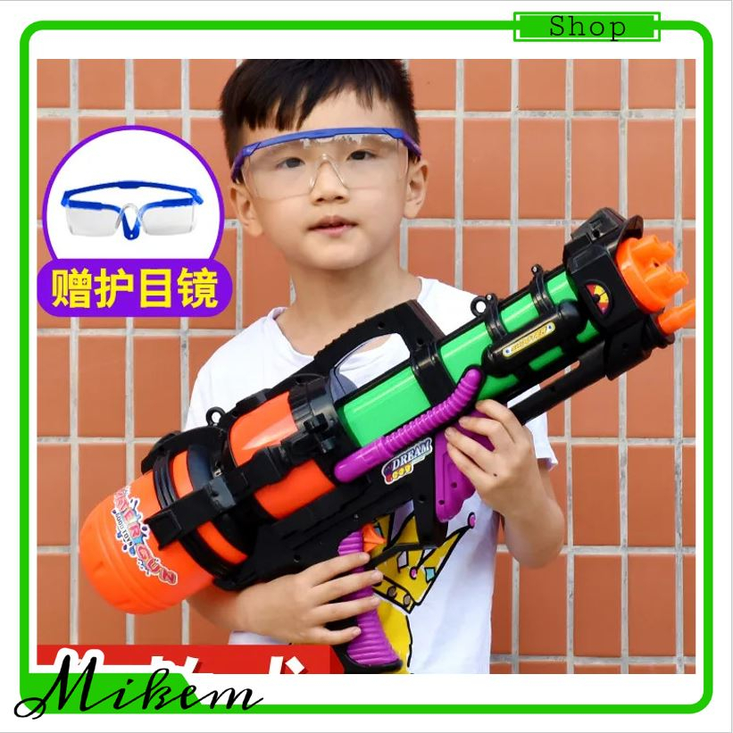 Súng bắn nước đồ chơi 6 nòng 1 tia - Đồ chơi súng nước áp lực, bắn xa , đồ chơi hồ bơi, đi biển. Mikem Shop