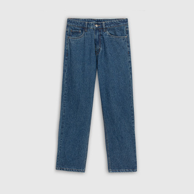 Quần jean nam ROWAY, vải denim cotton, form suông | Jean xanh đậm