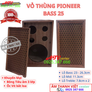 Vỏ thùng loa pioner cs77a - lắp 1 bass 1 mid 2 treble- đầy đủ phụ kiện- tặng kèm bông tiêu âm 3 lớp