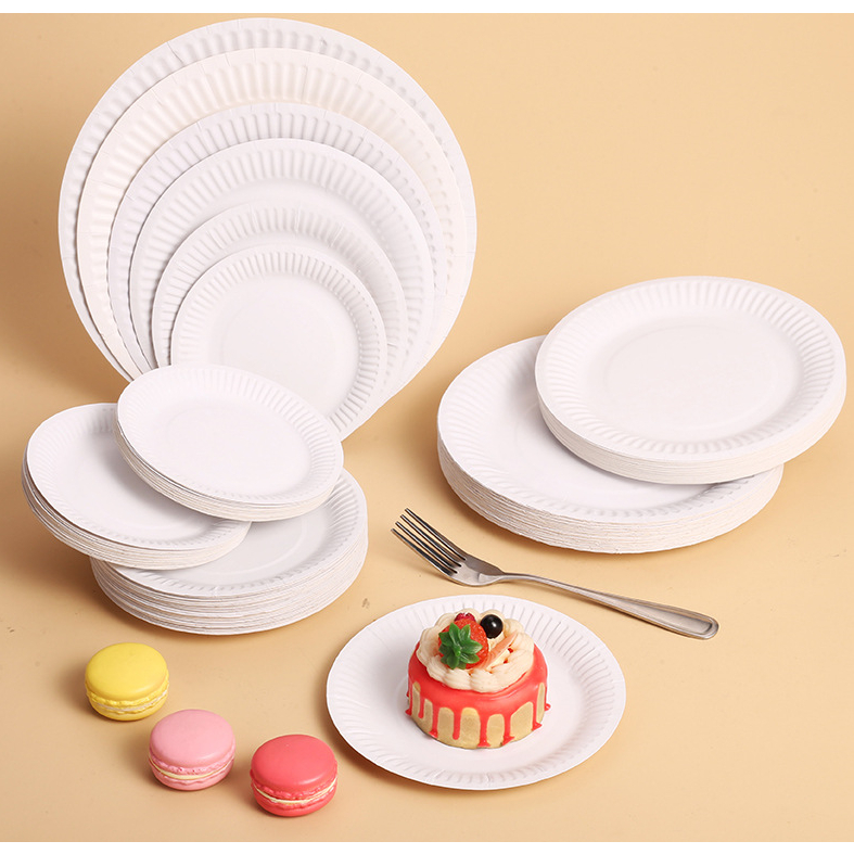 SET 10 đĩa giấy dùng một lần đủ các size to nhỏ nhiều màu đựng đồ ăn, thỏa sức sáng tạo tranh đĩa giấy