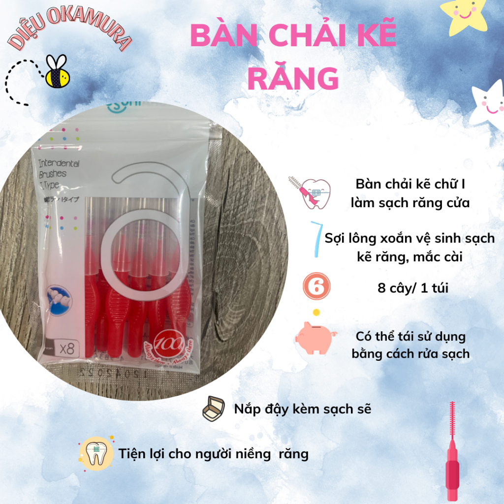 Bàn chải kẽ răng Okamura Asahi Nhật Bản cho răng niềng chỉnh nha | BigBuy360 - bigbuy360.vn