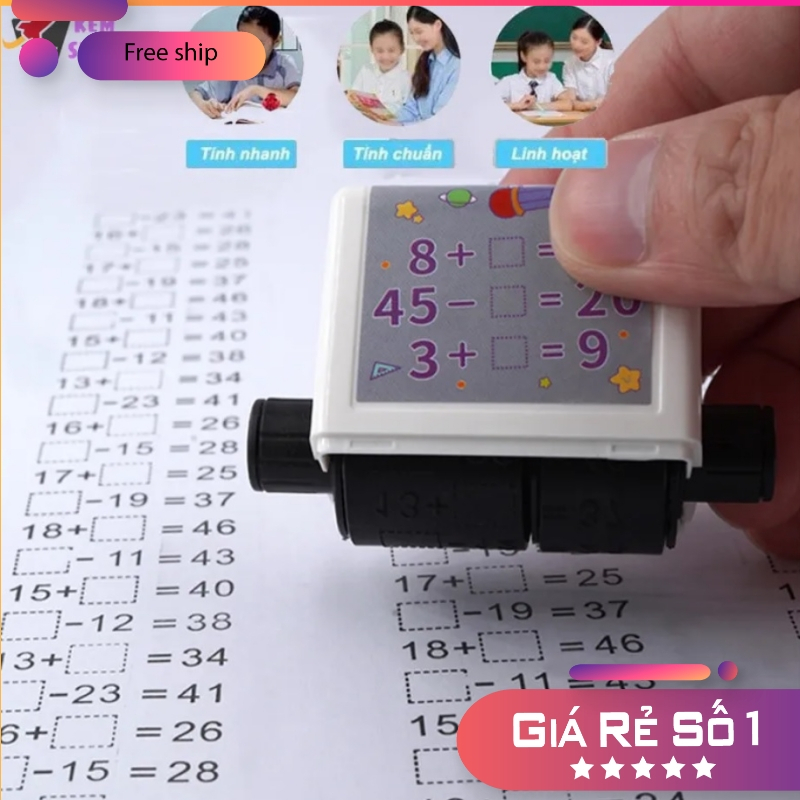Máy in con lăn tạo phép tính cộng trừ vào ô trống, Con lăn tạo phép tính đơn giản ra bài tập toán học trong phạm vi 100