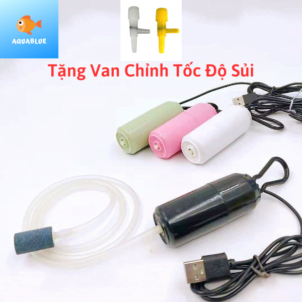 Máy Sủi Mini Kết Nối USB - Sủi Oxy Cho Bể Cá Cảnh Siêu Êm, Siêu Tiện Lợi