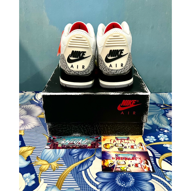 'Giày Cổ Thấp' Nike Air Jordan 3 Retro White Cement