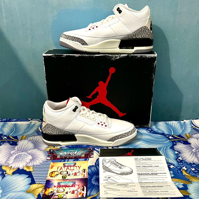 'Giày Cổ Thấp' Nike Air Jordan 3 Retro White Cement