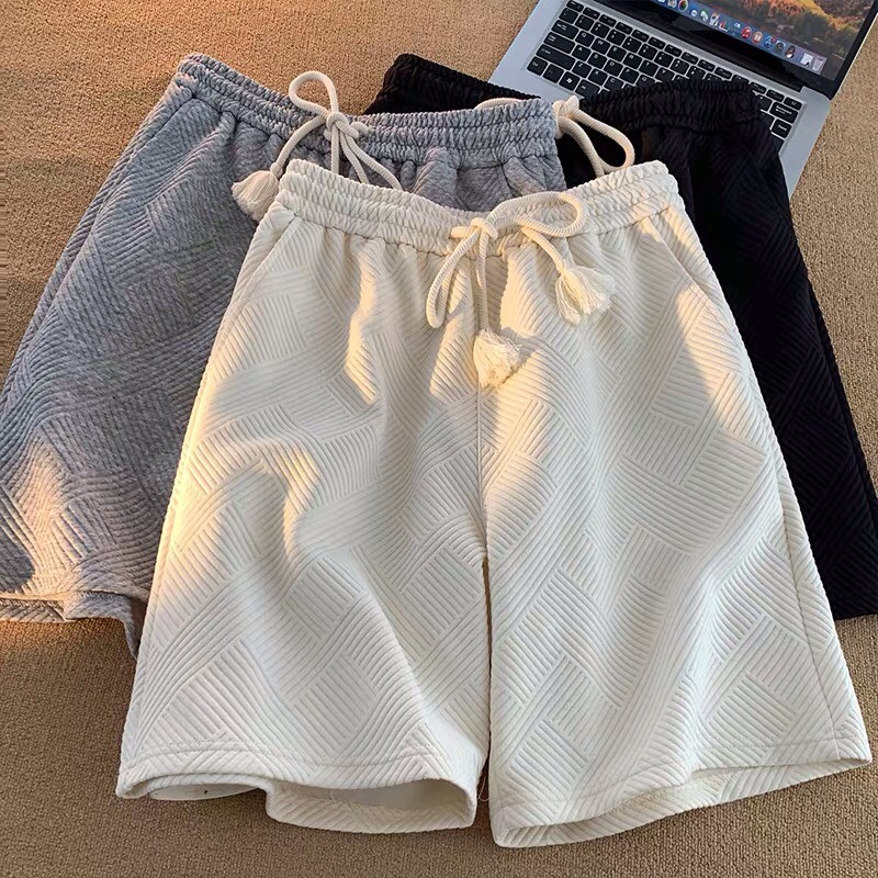 Quần short nam nữ Unisex - myndi_clothes - quần đùi thể thao chất cotton nổi mặc thoáng mát có dây buộc kiểu cách