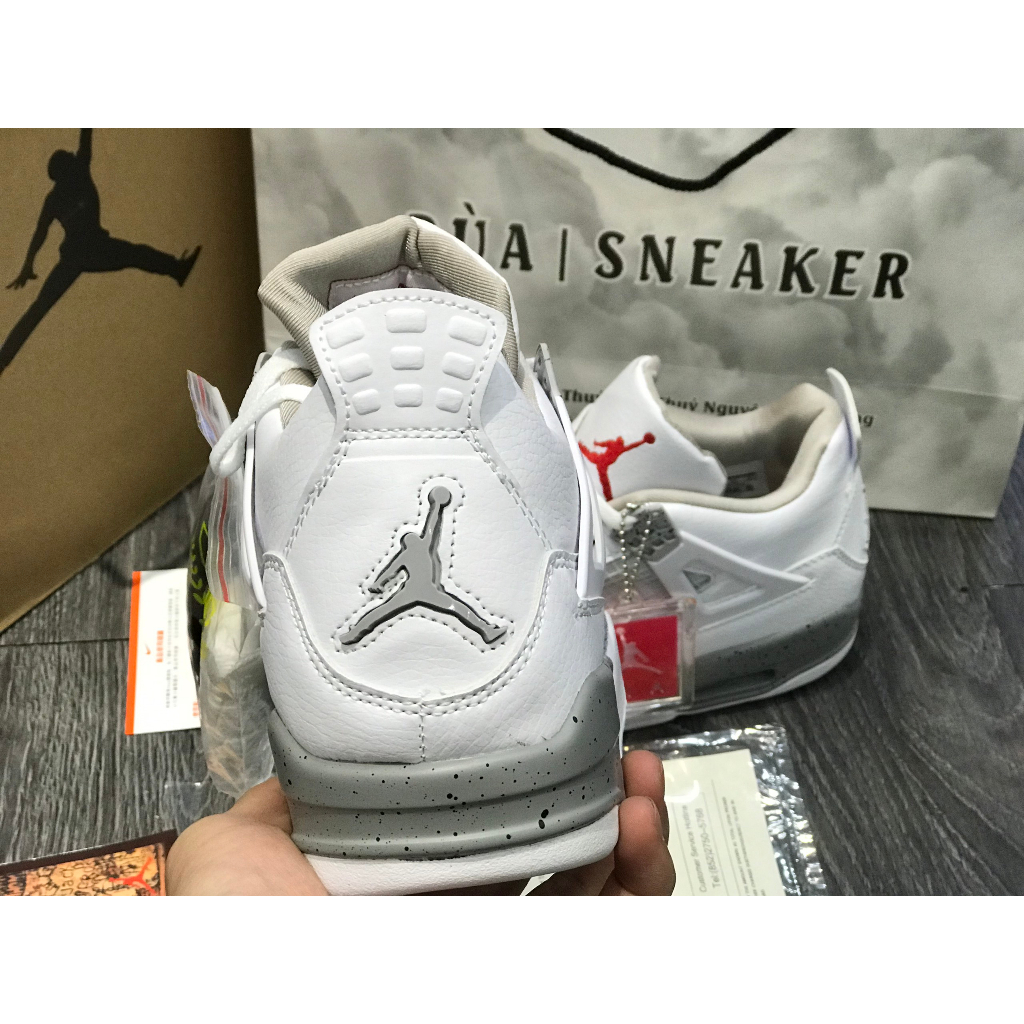 Siêu Phẩm Giày Thể Thao Sneaker JD 4 Trắng Xám Siêu Hot Cao Cấp Ảnh Thật + freeship + Tặng Tất