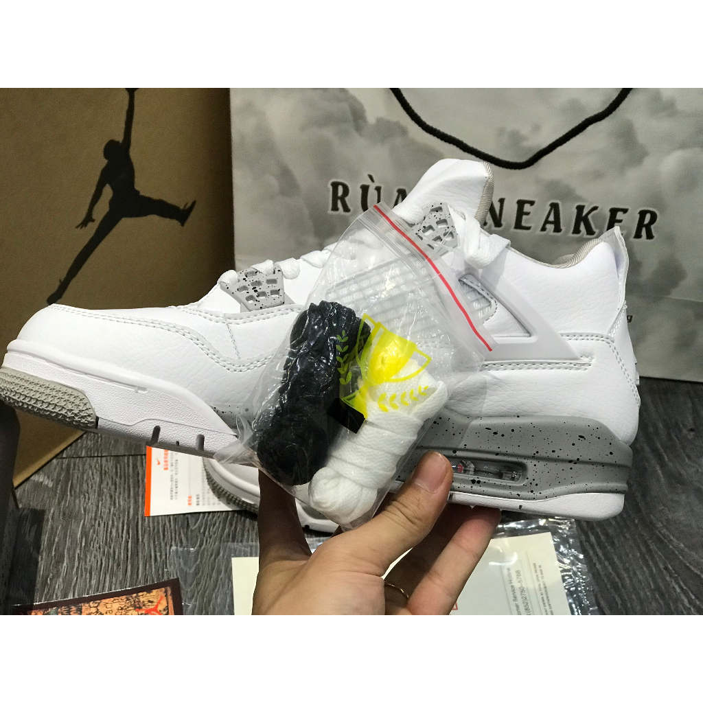 Siêu Phẩm Giày Thể Thao Sneaker JD 4 Trắng Xám Siêu Hot Cao Cấp Ảnh Thật + freeship + Tặng Tất