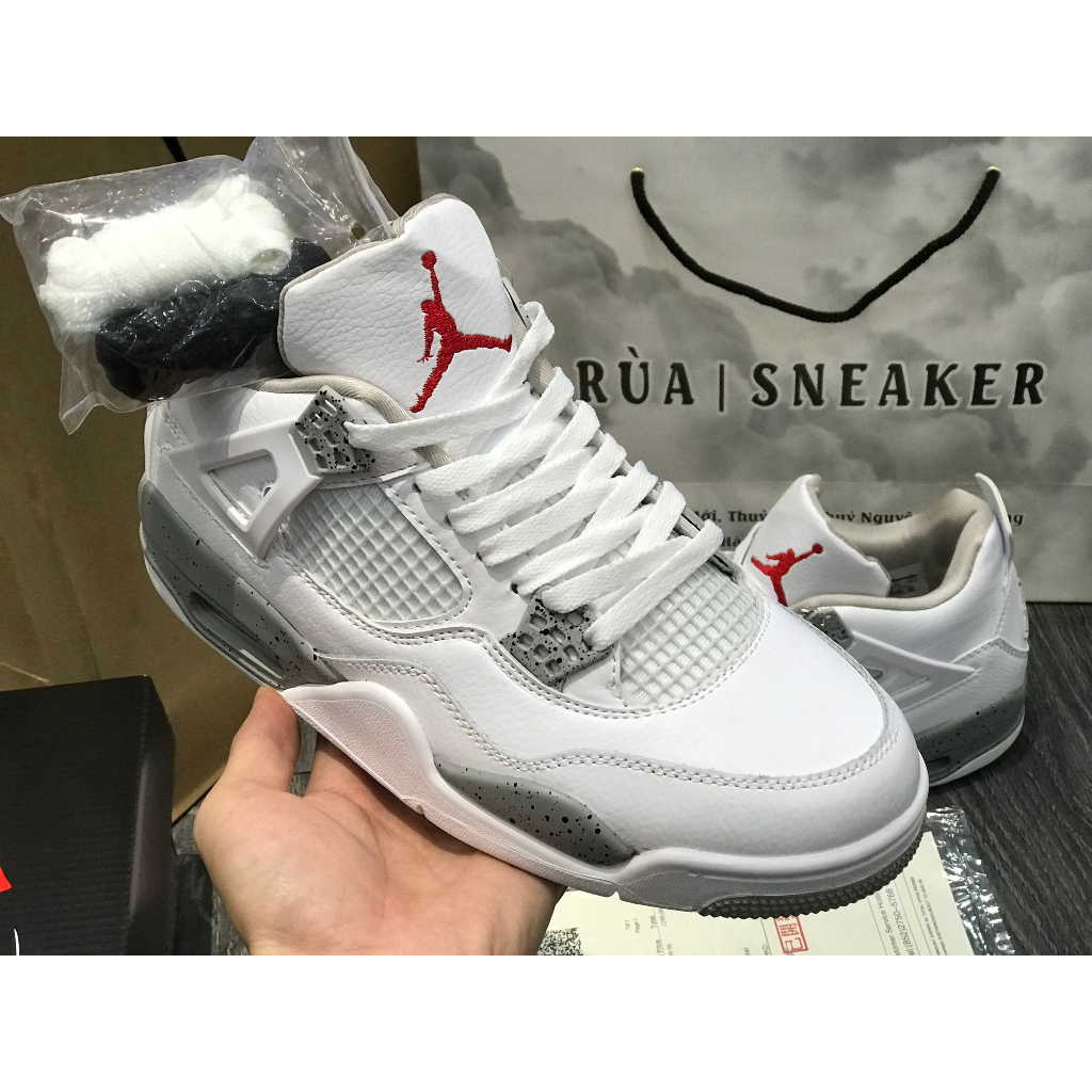 Siêu Phẩm Giày Thể Thao Sneaker JD 4 Trắng Xám Siêu Hot Cao Cấp Ảnh Thật + freeship + Tặng Tất