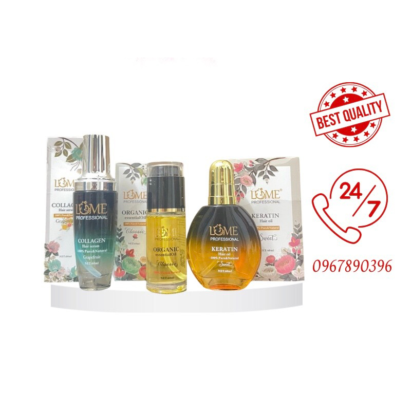 Tinh dầu dưỡng tóc (serum) LOMÉ PARIS ORGANIC 60ml không bết dính, siêu mượt chính hãng