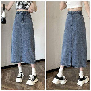 Chân váy jean dáng dài xẻ sau quảng châu size s - 2xl nữ cv215