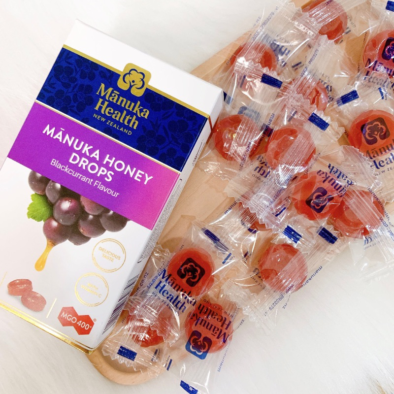 Kẹo Ngậm Mật Ong Manuka Honey Drops Lemon Flavour Vị Chanh, Vị Nho MGO 400+ -65g-15 Viên