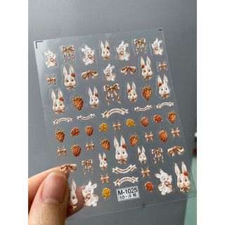 Sticker nail 5D nổi dán móng tay hình thỏ