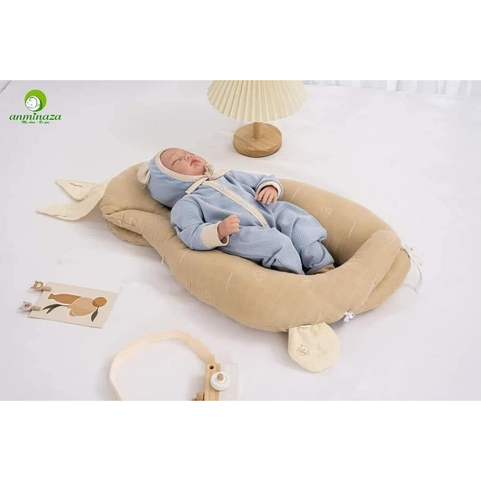 Gối ôm thỏ đa năng sợi tre cao cấp Anminaza mềm, êm, thoáng khí cho bé