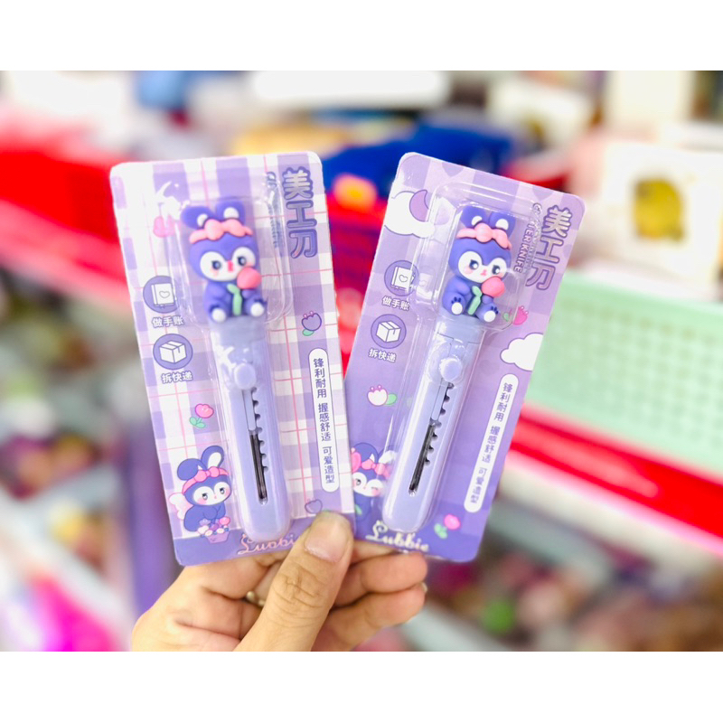 Dao Rọc Giấy Gấu Dâu Lotso Bear, Thỏ Tím Cute