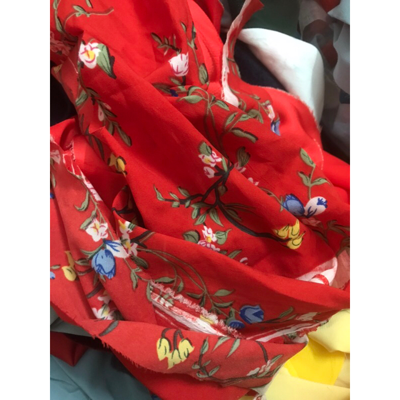 Set vải may quần áo búp bê mix màu, mix chất lụa, voan, thô...vải vụn