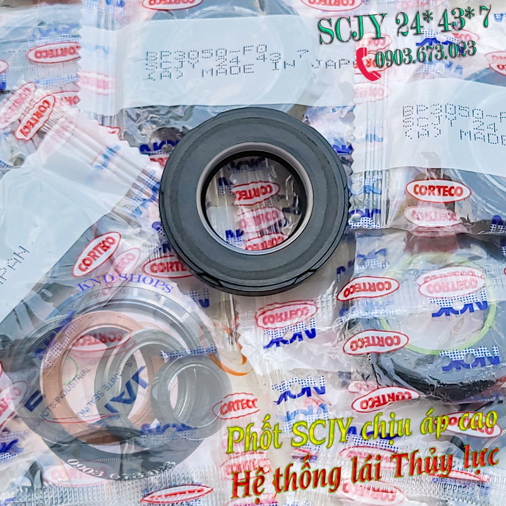 Phốt tay lái (bót tay lái) chịu áp cao NOK SCJY 24*43*7 cho hệ thống lái trợ lực Ô tô, Tàu thủy, Máy cày,...