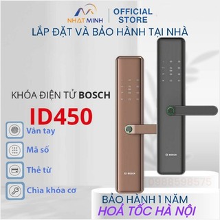 Khóa cửa vân tay thông minh id450 bosch mở khóa vân tay, thẻ từ, chìa cơ, mật khẩu, cảm ứng cửa gỗ, nhôm