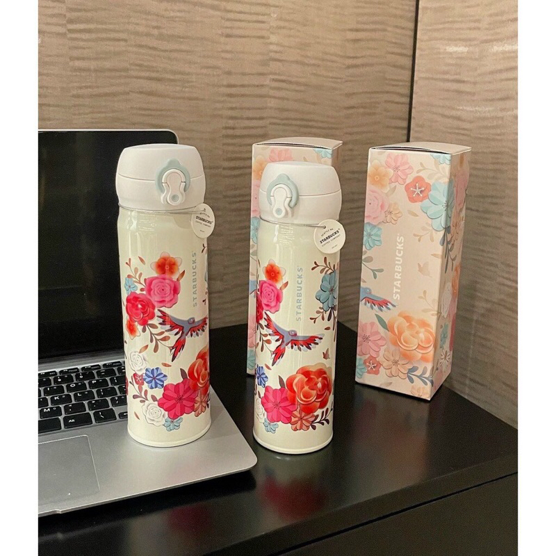 Bình giữ nhiệt sturbuck phiên bản hoa lá
