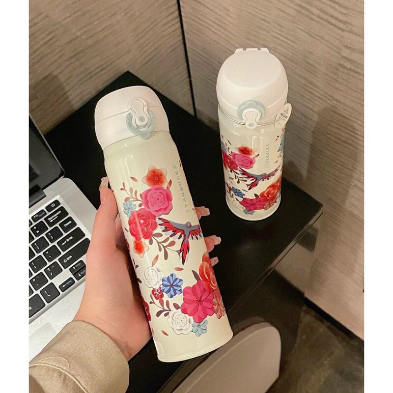 Bình giữ nhiệt sturbuck phiên bản hoa lá
