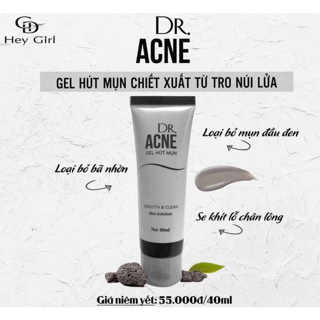 Gel Lột Mụn - DR.ACNE - Hút sạch mụn cám, mụn đầu đen. Thải độc chì- Sáng da - Chính Hãng